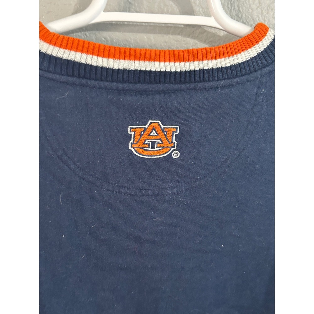 Lee Sport Auburn Tigers Sweatshirt Mens Medium Navy Blue Orange Crewneck Fleece - Picture 5 of 7